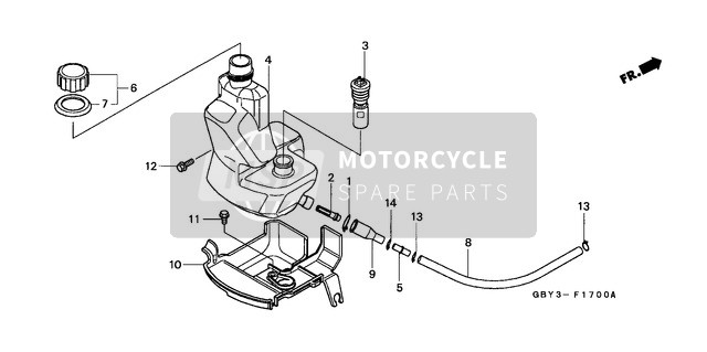 Honda SH50 2001 Öltank für ein 2001 Honda SH50